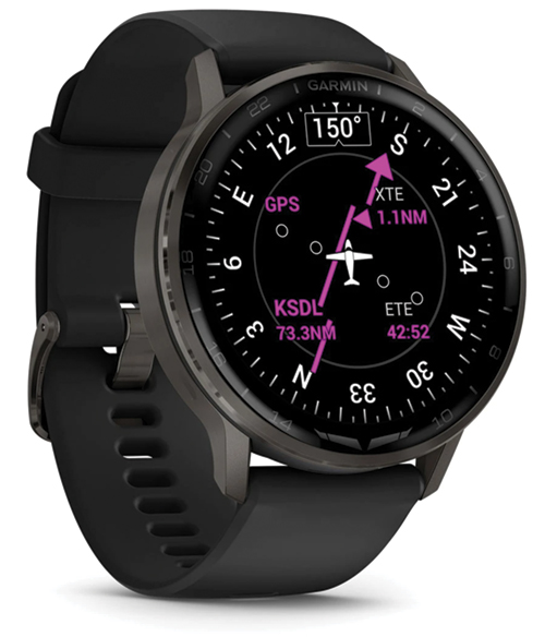 Image 12 of Garmin D2 Air X15 Aviator Smartwatch – Slate with Black Silicone Band