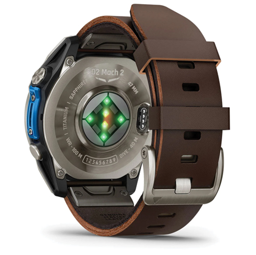 Image 4 of Garmin D2 Mach 2 Aviator Smartwatch 47mm Titanium with Oxford Brown Leather Band