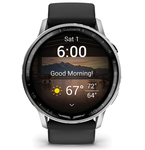 Image 7 of Garmin D2 Air X15 Aviator Smartwatch – Silver with Black Silicone Band