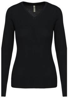 Ladies Kariban V Neck Black Jumper