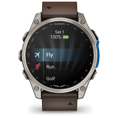 Image 7 of Garmin D2 Mach 2 Aviator Smartwatch 47mm Titanium with Oxford Brown Leather Band