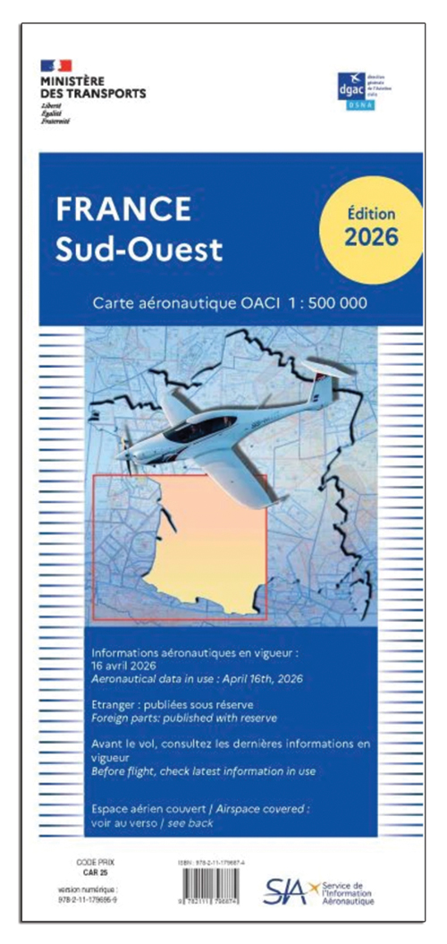 Image 6 of 2026 France ICAO Charts - Laminated or Paper 1:500,000