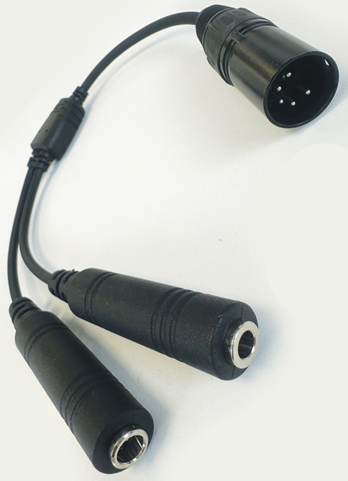 Image 0 of Headset Adaptor Cable - GA twin socket to Airbus 5 pin plug (XLR 5) –PA81