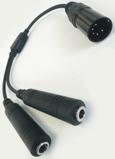 Headset Adaptor Cable - GA twin socket to Airbus 5 pin plug (XLR 5) –PA81