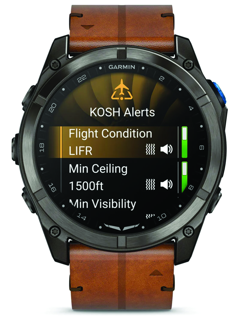 Image 4 of Garmin D2 Mach 2 Pro Aviation Smartwatch with Chestnut Leather Wristband