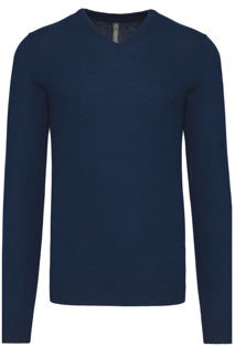 Mens Kariban V Neck Navy Jumper