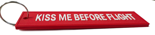 Image 1 of 3D Printed Kiss Me Before Flight Keyring