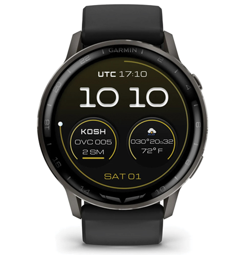 Image 9 of Garmin D2 Air X15 Aviator Smartwatch – Slate with Black Silicone Band