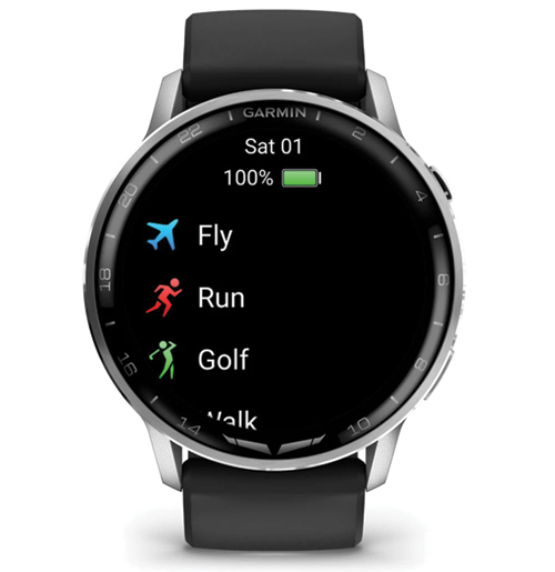 Image 6 of Garmin D2 Air X15 Aviator Smartwatch – Silver with Black Silicone Band