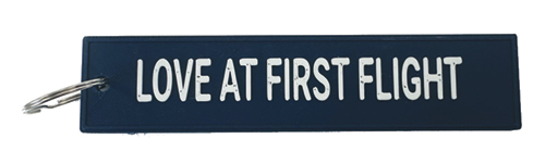 Image 0 of 3D Printed Love at First Flight Keyring (Navy Blue)