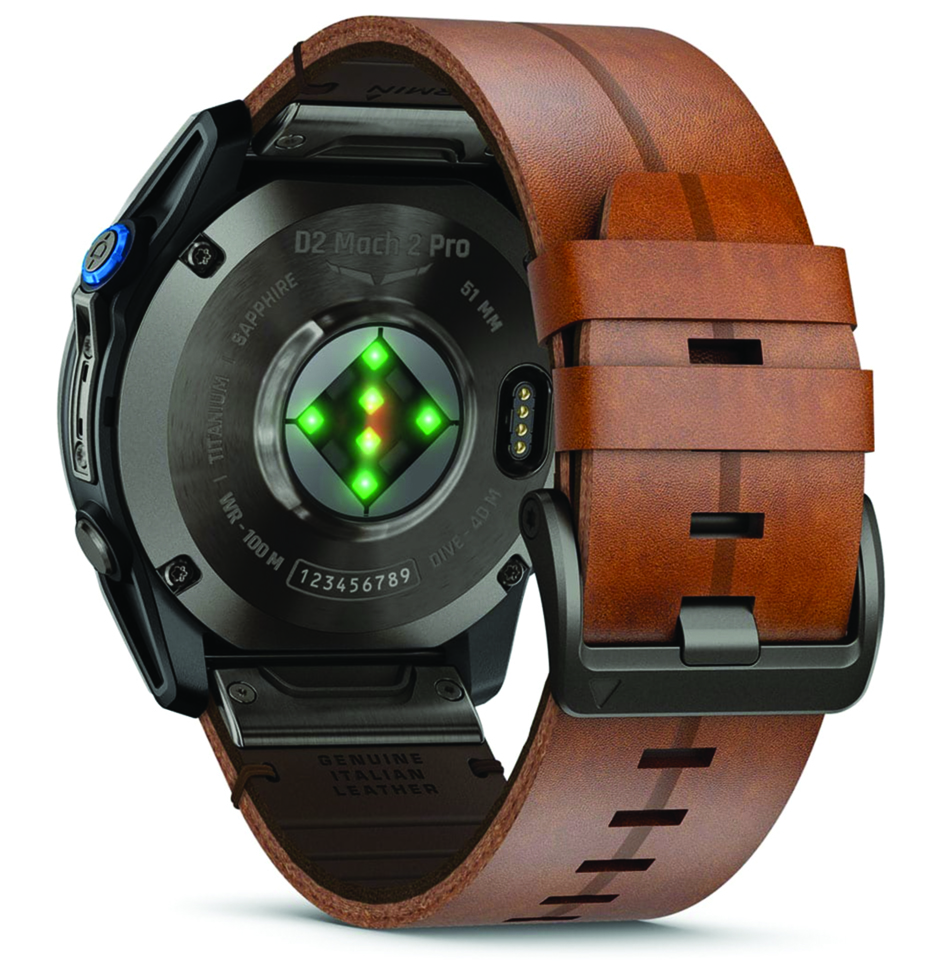 Image 3 of Garmin D2 Mach 2 Pro Aviation Smartwatch with Chestnut Leather Wristband