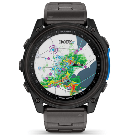 Image 0 of Garmin D2 Mach 2 Aviator Smartwatch 51mm Carbon Gray DLC Titanium with Vented Titanium Bracelet