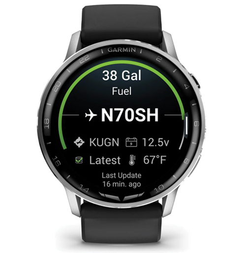 Image 5 of Garmin D2 Air X15 Aviator Smartwatch – Silver with Black Silicone Band