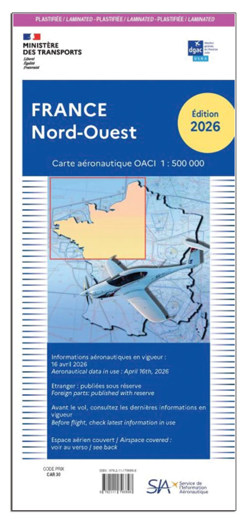 Image 0 of 2026 France ICAO Charts - Laminated or Paper 1:500,000