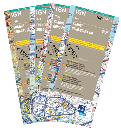 Image 1 of 2025 France ICAO Charts - Laminated or Paper 1:500,000