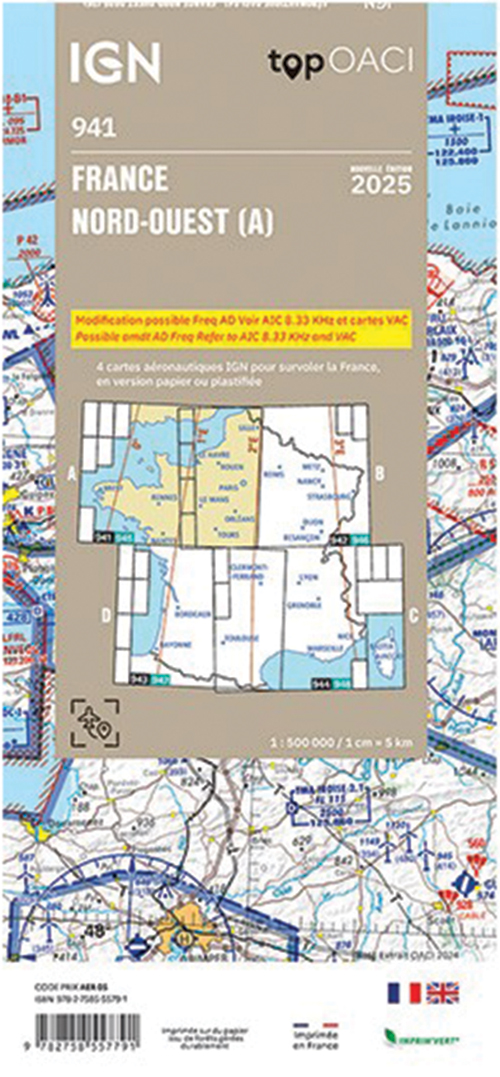Image 2 of 2025 France ICAO Charts - Laminated or Paper 1:500,000