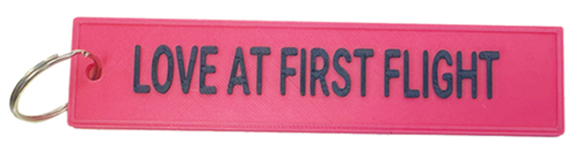 Image of3D Printed Love at First Flight Keyring (Pink)