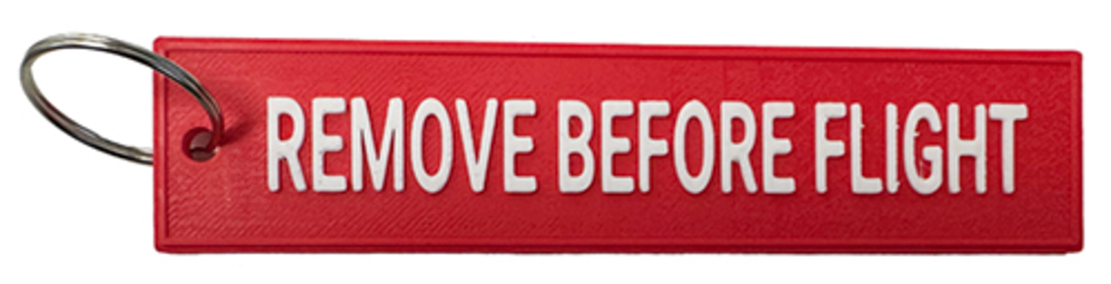 Image of3D Printed Remove Before Flight Keyring (Red)