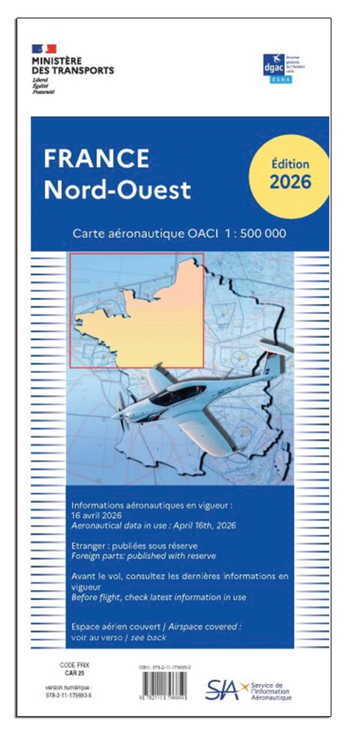 Image 4 of 2026 France ICAO Charts - Laminated or Paper 1:500,000