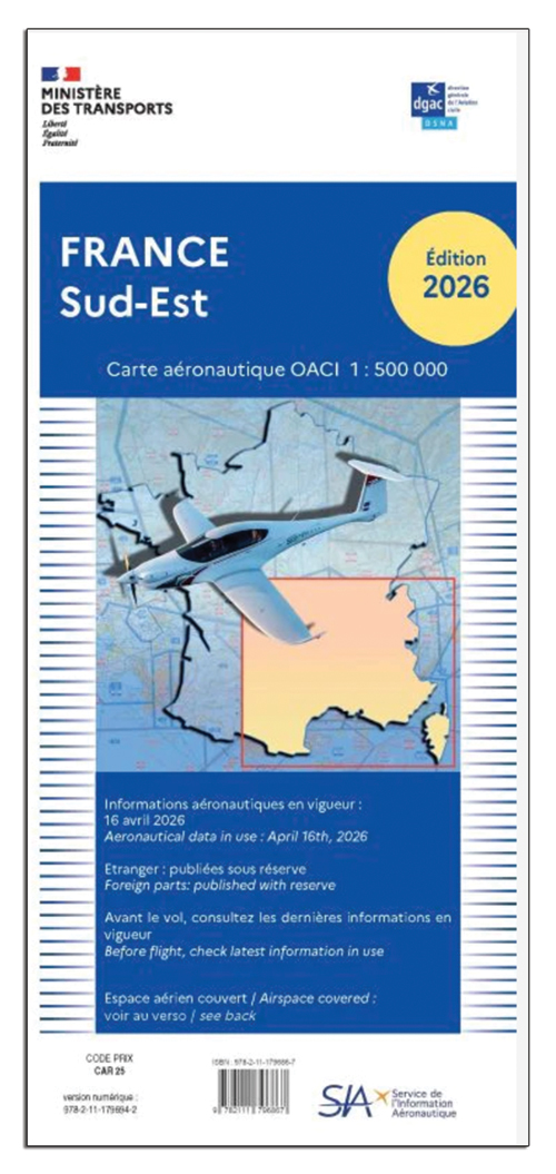 Image 7 of 2026 France ICAO Charts - Laminated or Paper 1:500,000