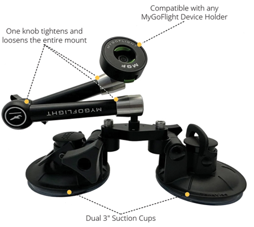 Image 7 of MyGoFlight  Flex Double Suction Sport  (MGF211) + Holder