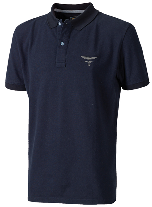 Image 2 of Design4Pilots - Black Pilot Polo Shirt with Pilot Wings