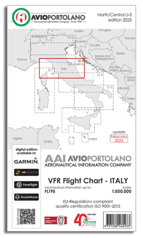 Image 2 of 2025 Italy Aerotouring VFR Flight Charts