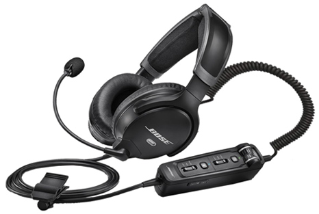 Bose A30 Headset with Dual Plug (Fixed-Wing), Non-Bluetooth, High Impedance and Coiled Cable (857641-R120)
