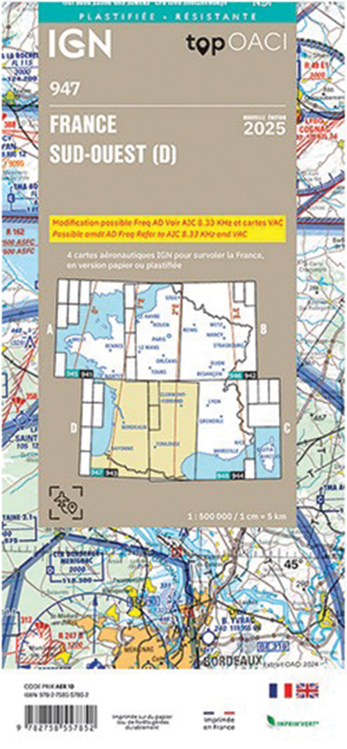 Image 8 of 2025 France ICAO Charts - Laminated or Paper 1:500,000