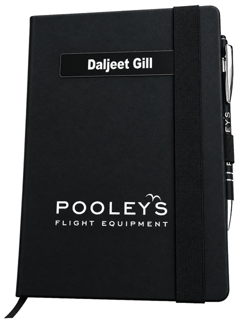 Image 3 of Pooleys Black Notebook and Pen