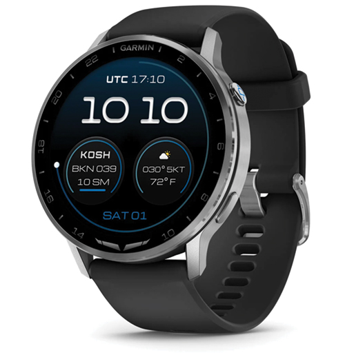 Image 1 of Garmin D2 Air X15 Aviator Smartwatch – Silver with Black Silicone Band