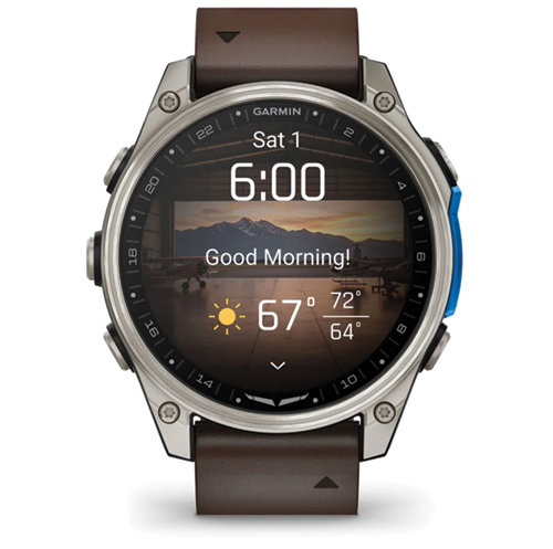 Image 6 of Garmin D2 Mach 2 Aviator Smartwatch 47mm Titanium with Oxford Brown Leather Band