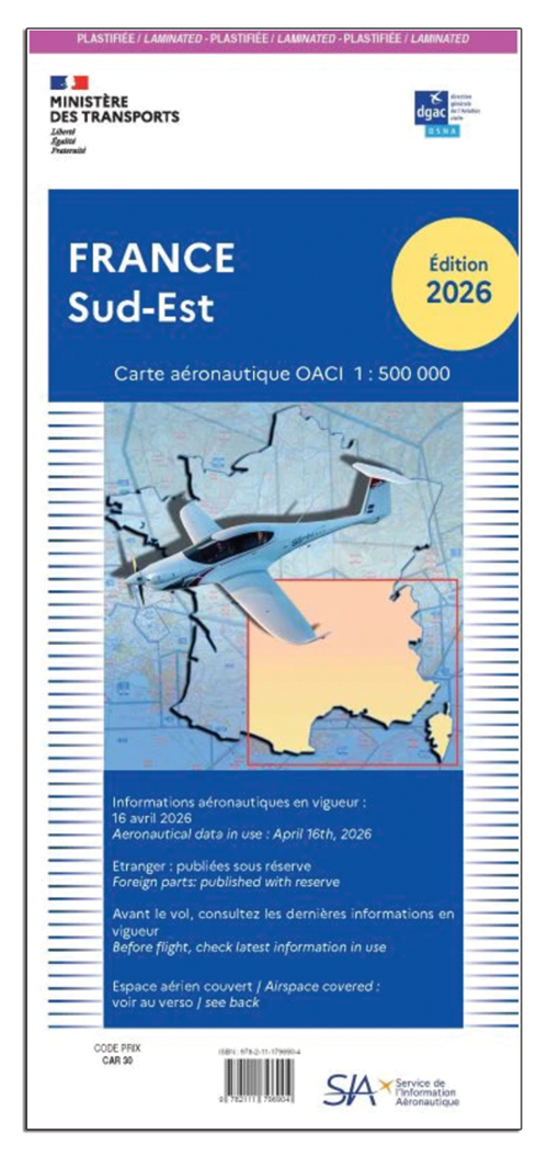 Image 3 of 2026 France ICAO Charts - Laminated or Paper 1:500,000