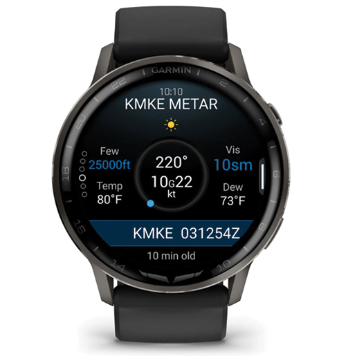 Image 8 of Garmin D2 Air X15 Aviator Smartwatch – Slate with Black Silicone Band