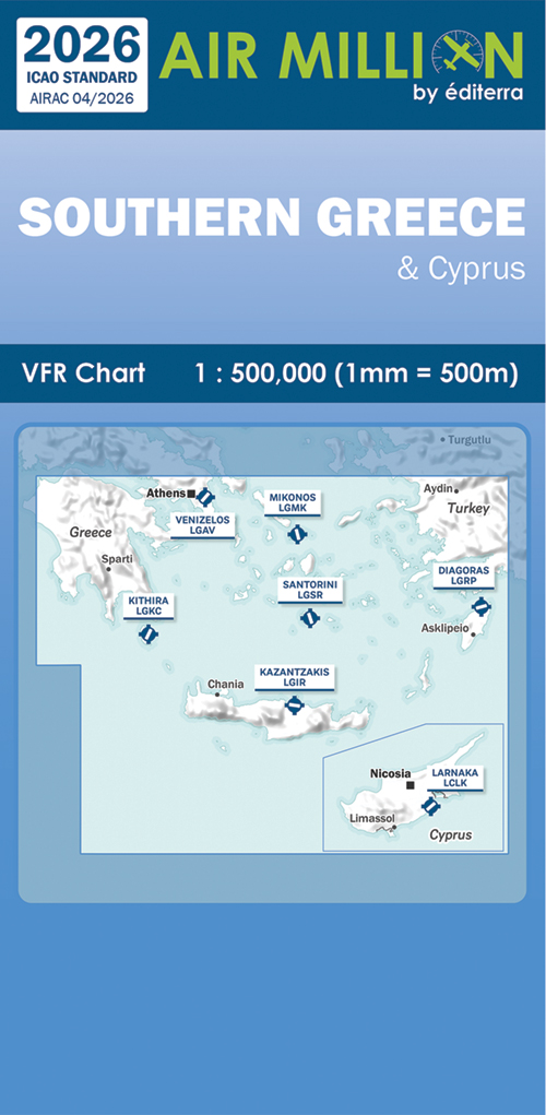 Image 0 of Air Million Zoom Edition 2026 – 1:500 000 Southern Greece, including Cyprus (Chart 2/2)