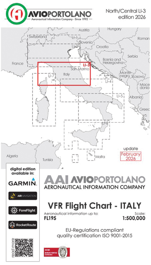 Image 2 of 2026 Italy Aerotouring VFR Flight Charts